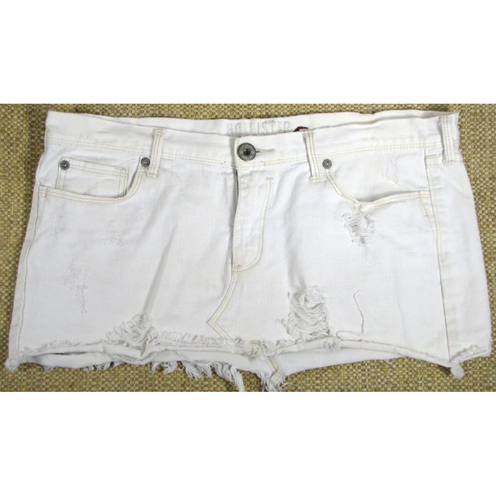 HOLLISTER Denim Jean White Micro Mini Skirt